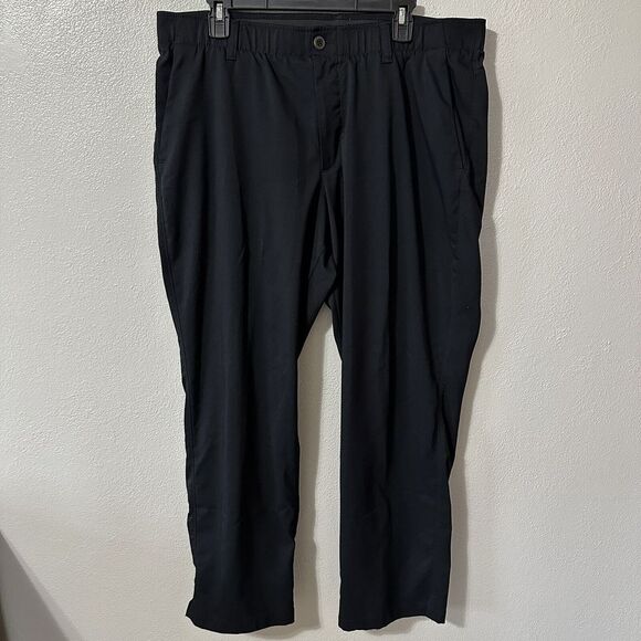 Under Armour Match Play Pants Men's 40x30 Black Performance Golf Athletic‎ - Picture 1 of 7